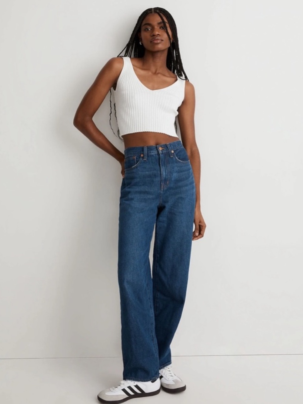 Madewell Baggy Straight Jeans in Dark Worn Indigo Wash (Size:30)